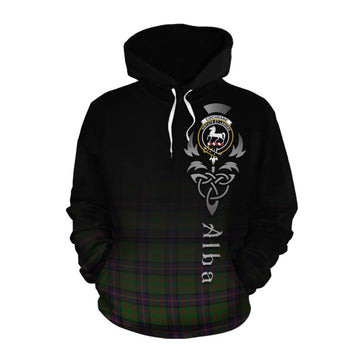 Cochrane Tartan Cotton Hoodie Featuring Alba Gu Brath Family Crest Celtic Inspired