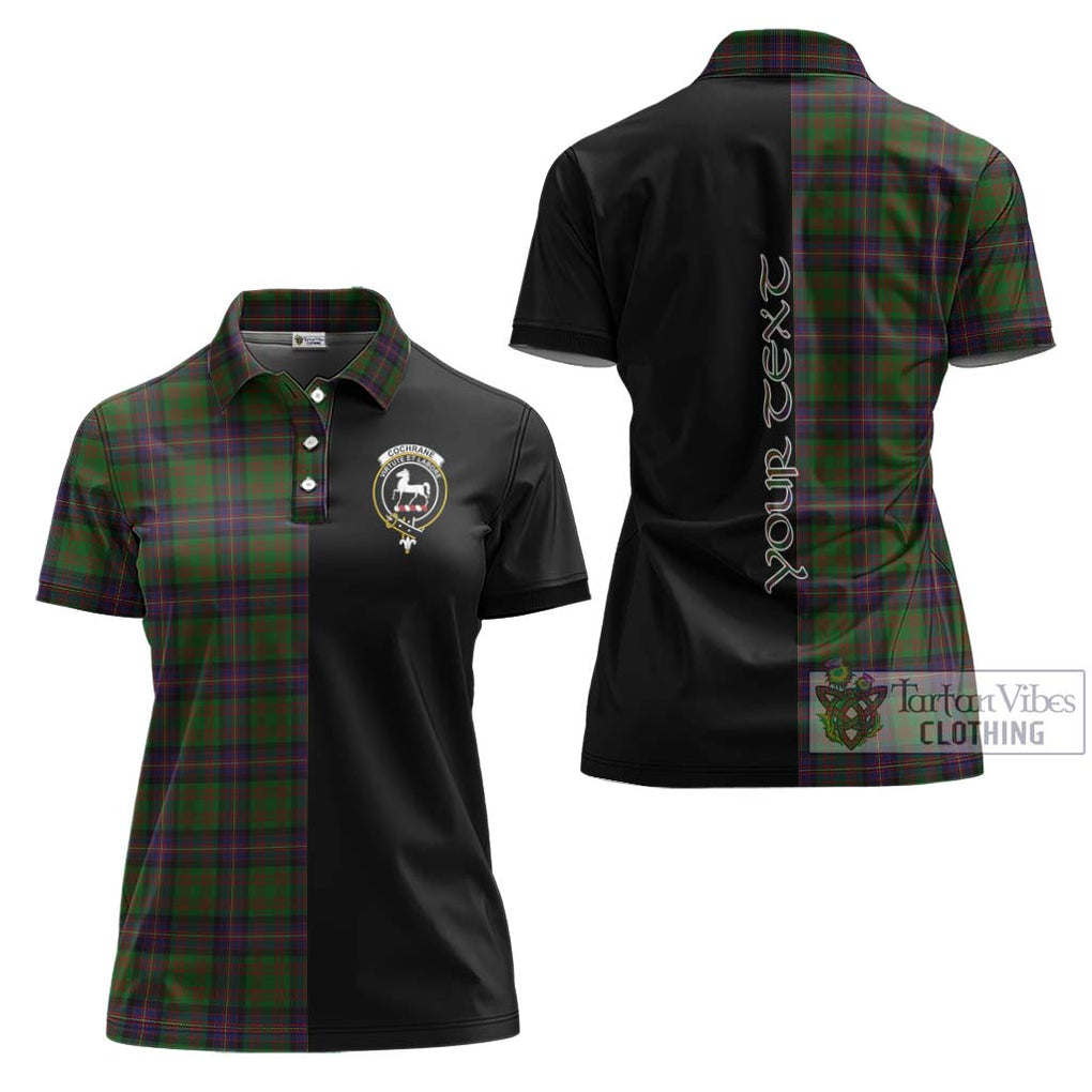 Cochrane Tartan Women's Polo Shirt with Family Crest and Half Of Me Style Women - Tartanvibesclothing Shop