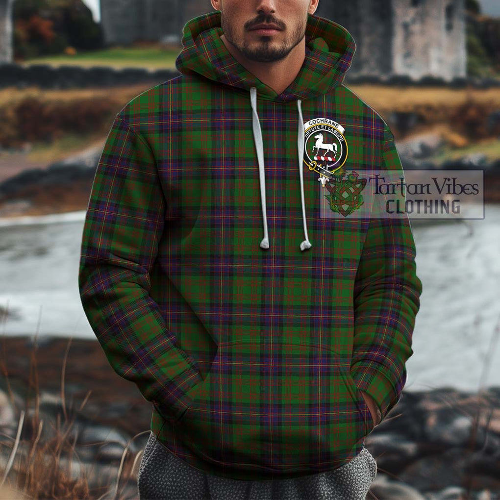 Cochrane Tartan Cotton Hoodie with Family Crest Pullover Hoodie XS - Tartan Vibes Clothing