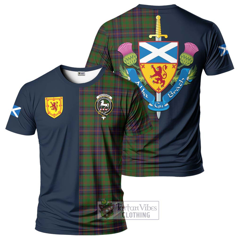 Tartan Vibes Clothing Cochrane Tartan T-Shirt Alba with Scottish Lion Royal Arm Half Style