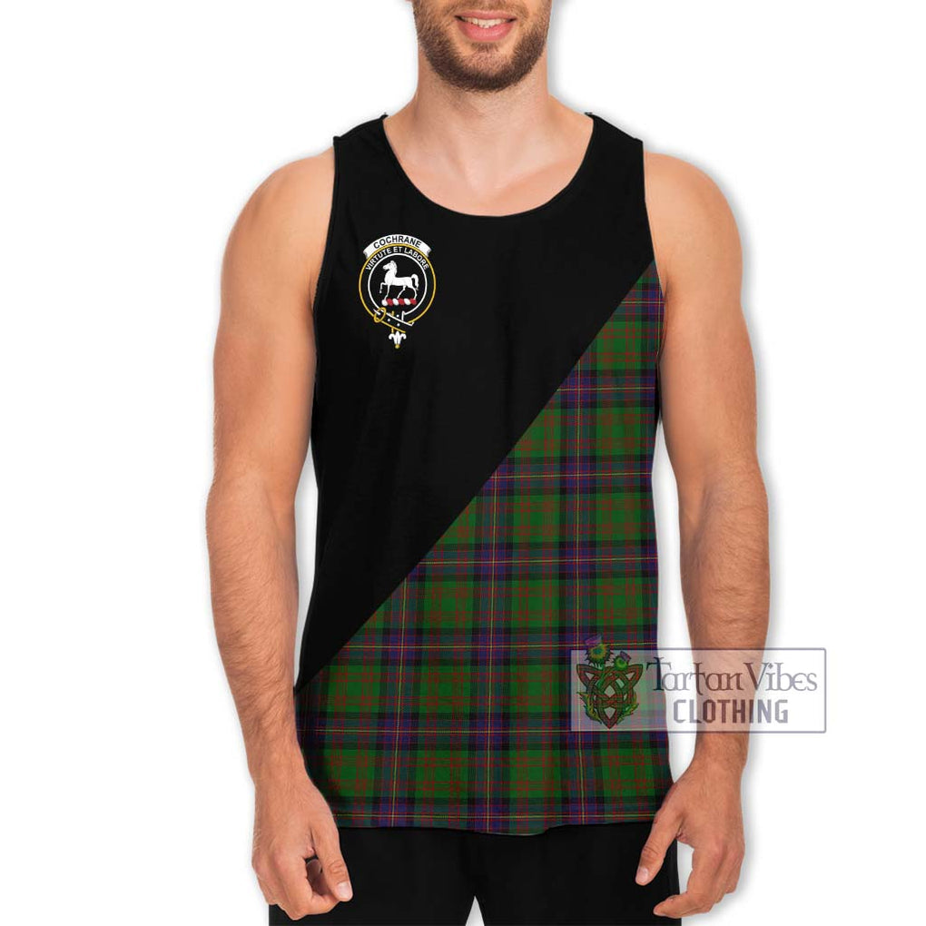 Cochrane Tartan Men's Tank Top with Family Crest and Military Logo Style Men - Tartanvibesclothing Shop