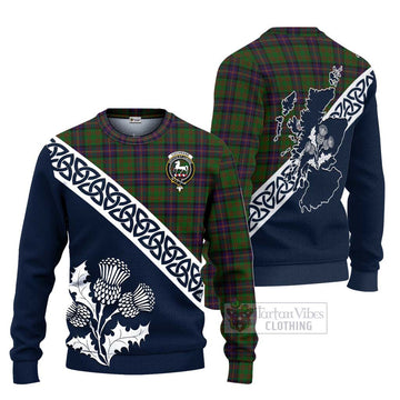 Cochrane Tartan Ugly Sweater Featuring Thistle and Scotland Map