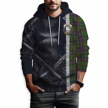 Cochrane Tartan Hoodie with Family Crest Cross Sword Thistle Celtic Vibes