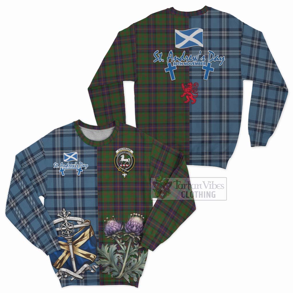 Tartan Vibes Clothing Cochrane Tartan Sweatshirt Happy St. Andrew's Day Half Tartan Style