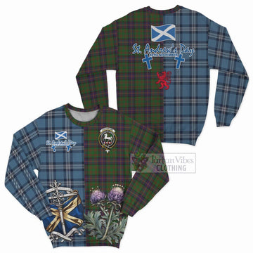 Cochrane Tartan Sweatshirt Happy St. Andrew's Day Half Tartan Style