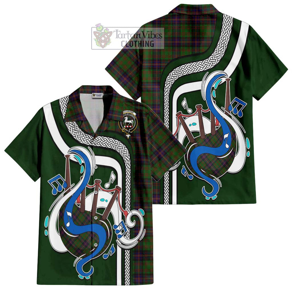 Cochrane Tartan Short Sleeve Button Shirt with Epic Bagpipe Style Kid - Tartanvibesclothing Shop