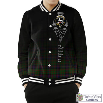 Cochrane Tartan Baseball Jacket Featuring Alba Gu Brath Family Crest Celtic Inspired