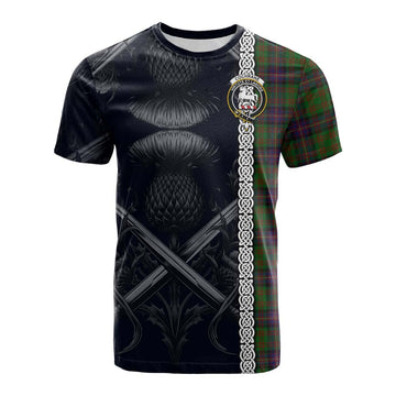 Cochrane Tartan Cotton T-shirt with Family Crest Cross Sword Thistle Celtic Vibes