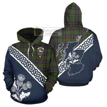 Cochrane Tartan Hoodie Featuring Thistle and Scotland Map