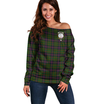 Cochrane Tartan Off Shoulder Women Sweater with Family Crest