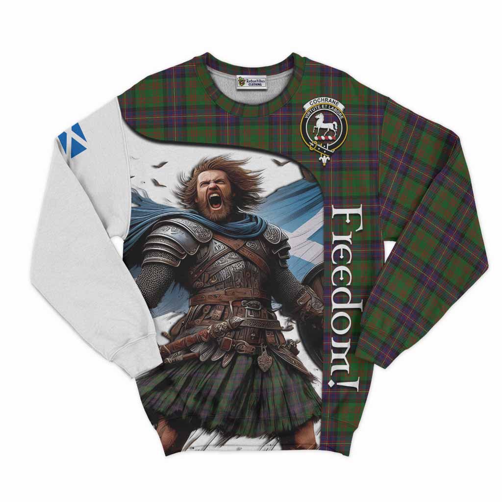 Tartan Vibes Clothing Cochrane Crest Tartan Sweatshirt Inspired by the Freedom of Scottish Warrior