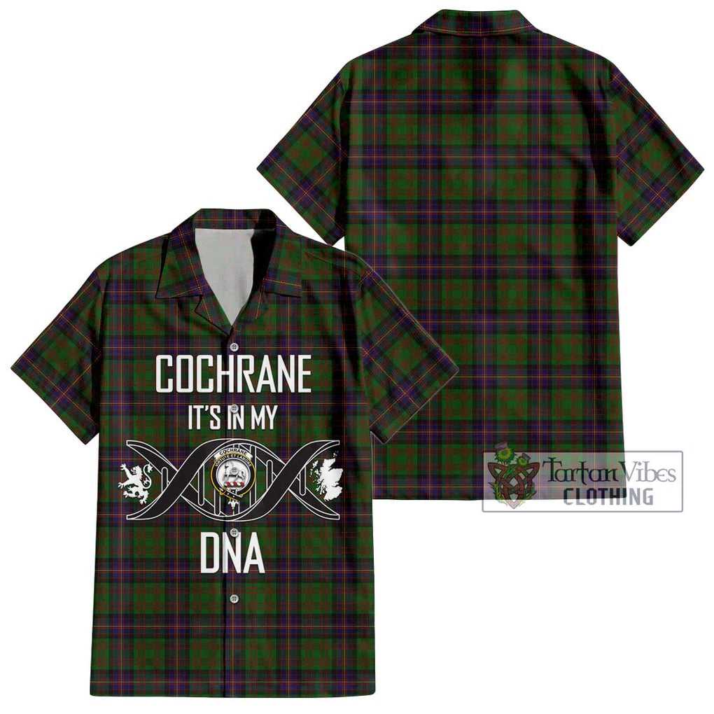 Cochrane Tartan Short Sleeve Button Shirt with Family Crest DNA In Me Style Kid - Tartanvibesclothing Shop