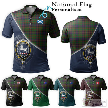 Cochrane Tartan Polo Shirt with Personalised National Flag and Family Crest Half Style