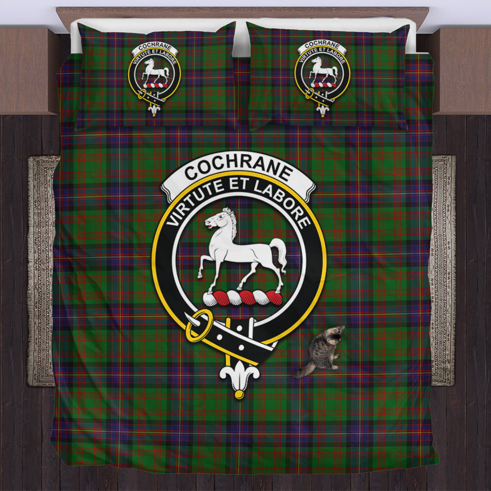 Cochrane Tartan Bedding Set with Family Crest US Bedding Set - Tartan Vibes Clothing