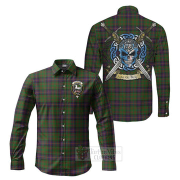 Cochrane Tartan Long Sleeve Button Shirt with Family Crest Celtic Skull Style