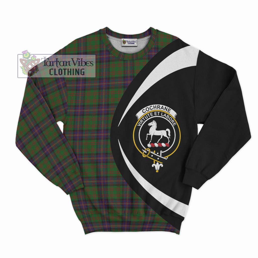 Cochrane Tartan Sweatshirt with Family Crest Circle Style Unisex - Tartan Vibes Clothing