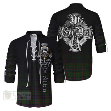 Cochrane Tartan Ghillie Kilt Shirt Featuring Alba Gu Brath Family Crest Celtic Inspired