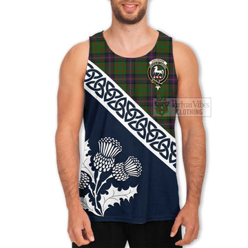 Cochrane Tartan Men's Tank Top Featuring Thistle and Scotland Map