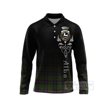 Cochrane Tartan Long Sleeve Polo Shirt Featuring Alba Gu Brath Family Crest Celtic Inspired