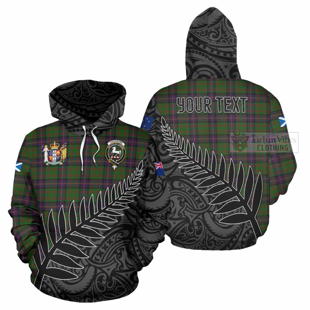 Tartan Vibes Clothing Cochrane Crest Tartan Hoodie with New Zealand Silver Fern Half Style