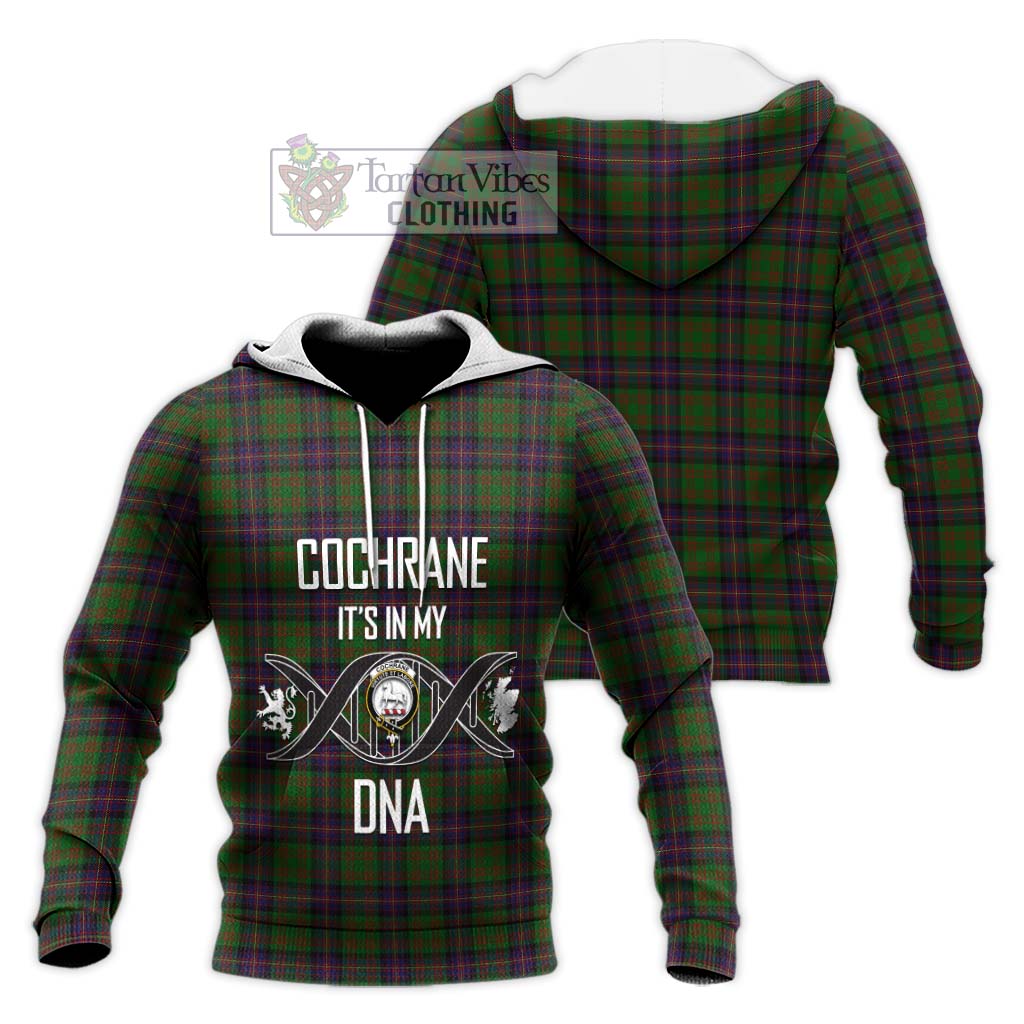 Tartan Vibes Clothing Cochrane Tartan Knitted Hoodie with Family Crest DNA In Me Style