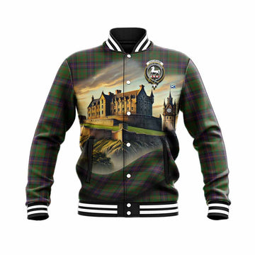 Cochrane Tartan Family Crest Baseball Jacket with Scottish Ancient Castle Style Unisex - Tartan Vibes Clothing