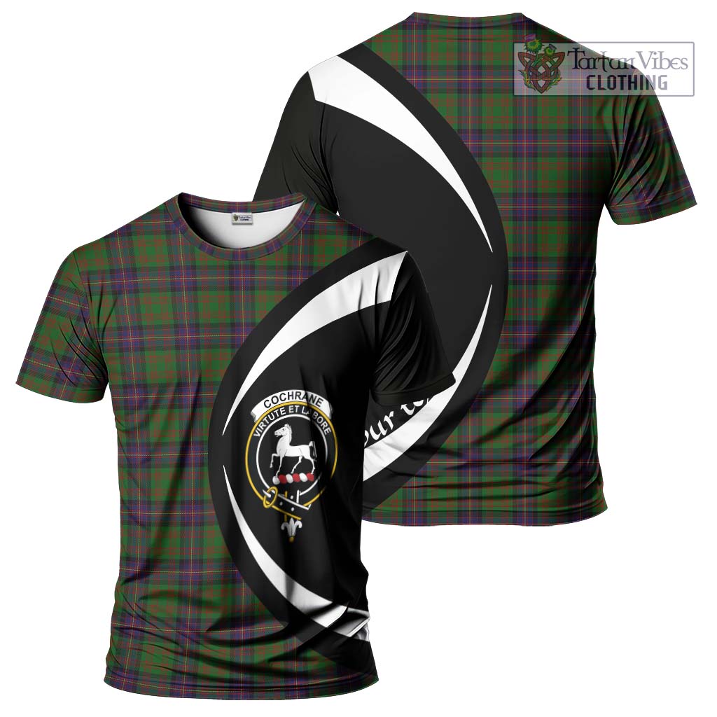 Tartan Vibes Clothing Cochrane Tartan T-Shirt with Family Crest Circle Style