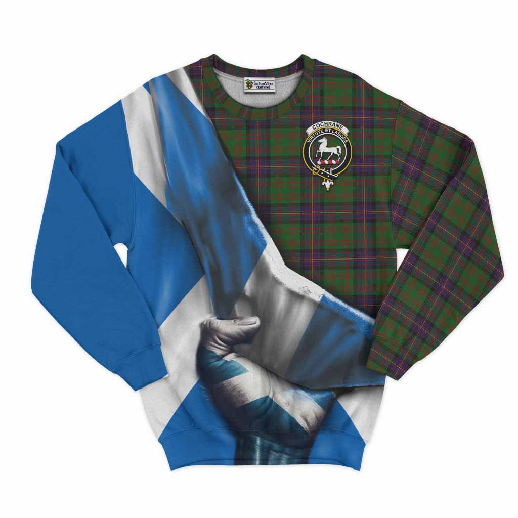 Tartan Vibes Clothing Cochrane Tartan Sweatshirt with Family Crest Scotland Patriotic Style