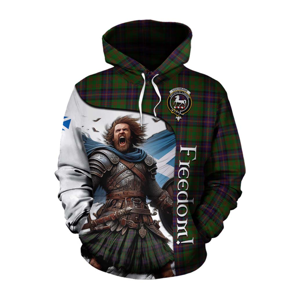 Tartan Vibes Clothing Cochrane Crest Tartan Cotton Hoodie Inspired by the Freedom of Scottish Warrior