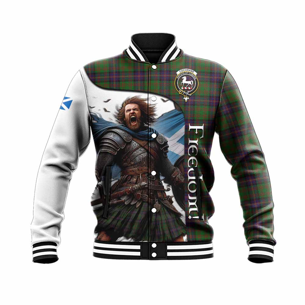 Tartan Vibes Clothing Cochrane Crest Tartan Baseball Jacket Inspired by the Freedom of Scottish Warrior