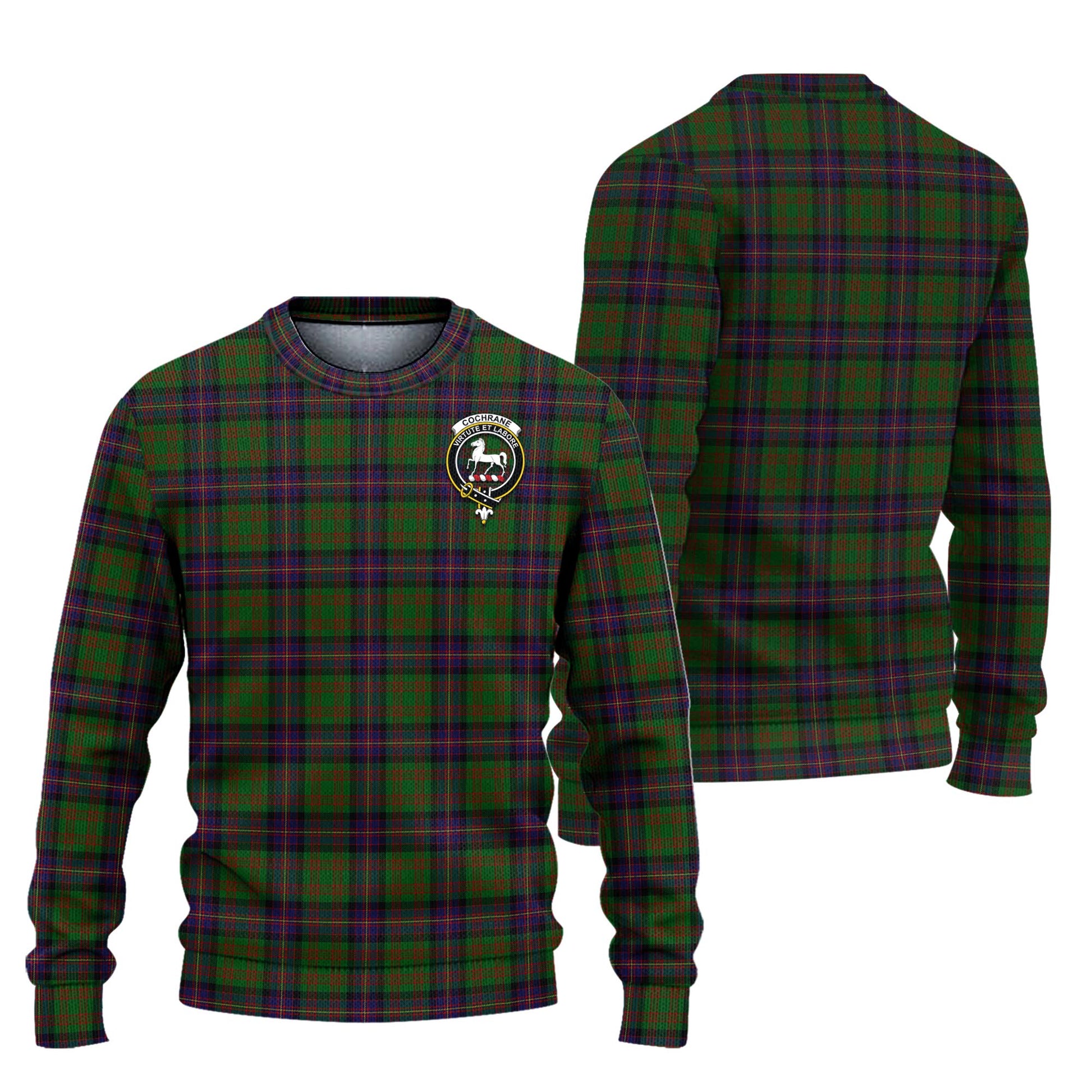 Cochrane Tartan Knitted Sweater with Family Crest Unisex - Tartanvibesclothing