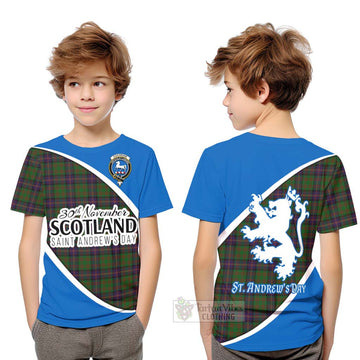 Cochrane Family Crest Tartan Kid T-Shirt Celebrate Saint Andrew's Day in Style