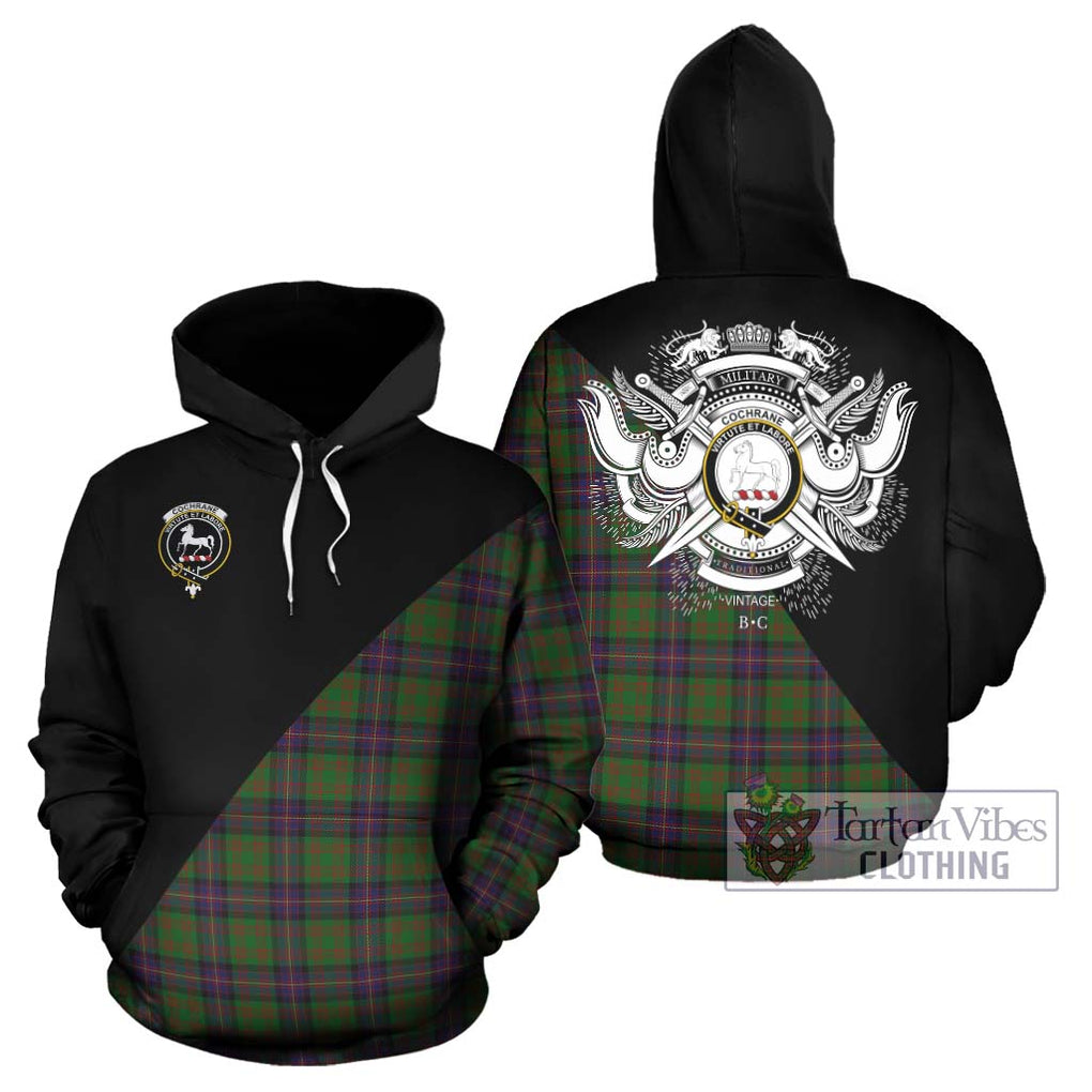 Cochrane Tartan Hoodie with Family Crest and Military Logo Style Zip Hoodie - Tartanvibesclothing Shop