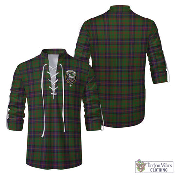 Cochrane Tartan Men's Scottish Traditional Jacobite Ghillie Kilt Shirt with Family Crest