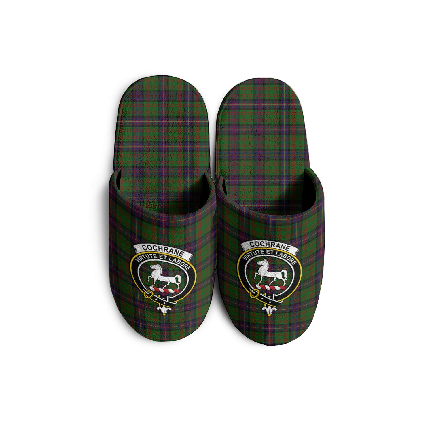 Cochrane Tartan Home Slippers with Family Crest - Tartanvibesclothing