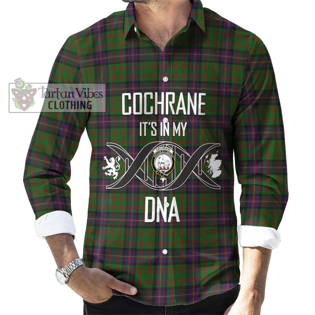 Cochrane Tartan Long Sleeve Button Shirt with Family Crest DNA In Me Style Men's Shirt S - Tartanvibesclothing Shop