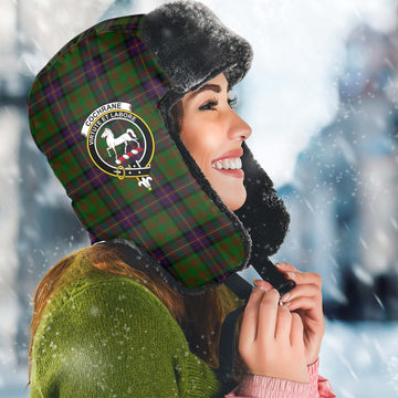 Cochrane Tartan Winter Trapper Hat with Family Crest