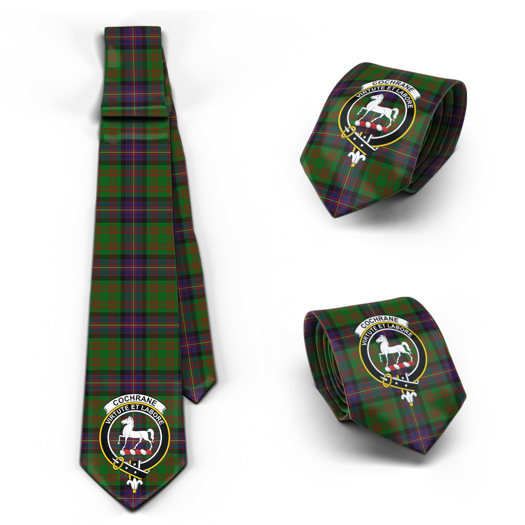 Cochrane Tartan Classic Necktie with Family Crest Necktie One Size - Tartan Vibes Clothing