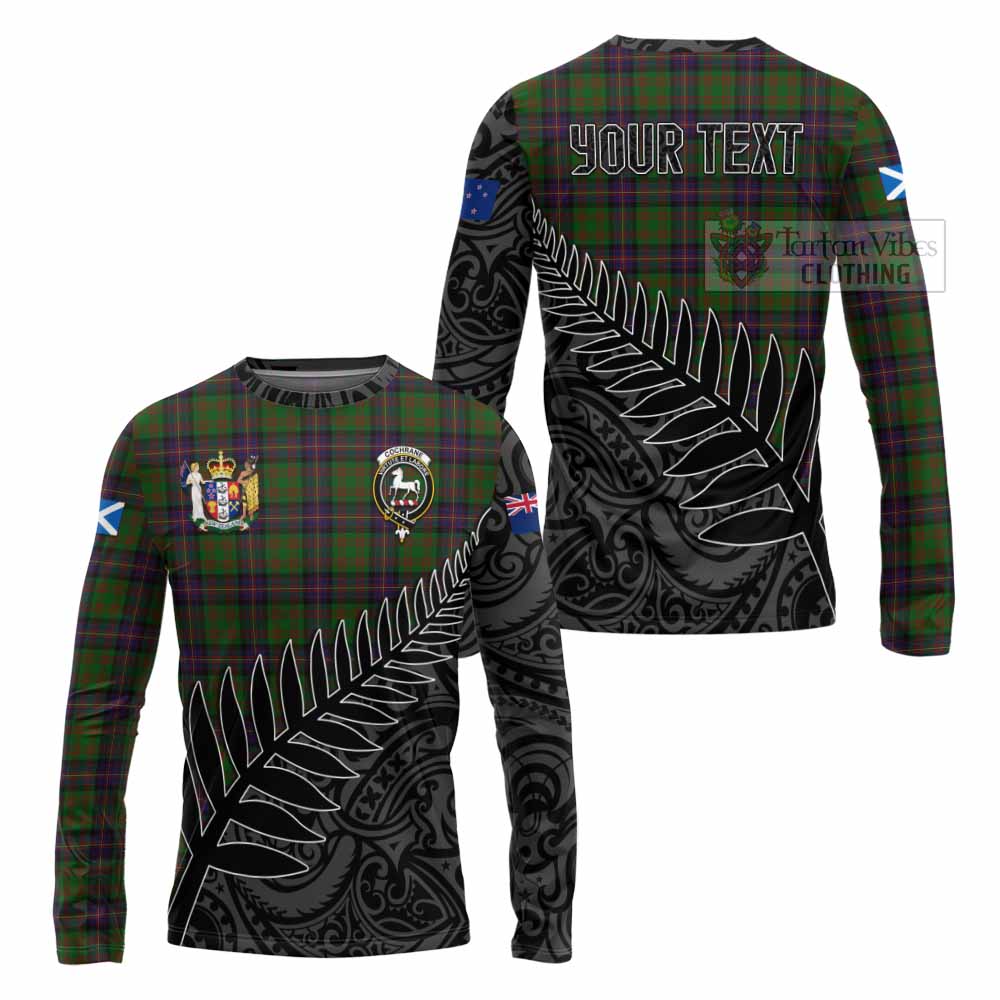 Tartan Vibes Clothing Cochrane Crest Tartan Long Sleeve T-Shirt with New Zealand Silver Fern Half Style