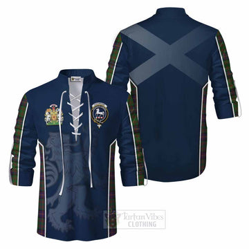 Cochrane Tartan Ghillie Kilt Shirt with Family Crest and Lion Rampant Vibes Sport Style