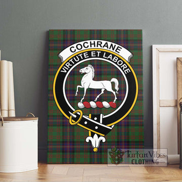 Cochrane Tartan Canvas Print Wall Art with Family Crest