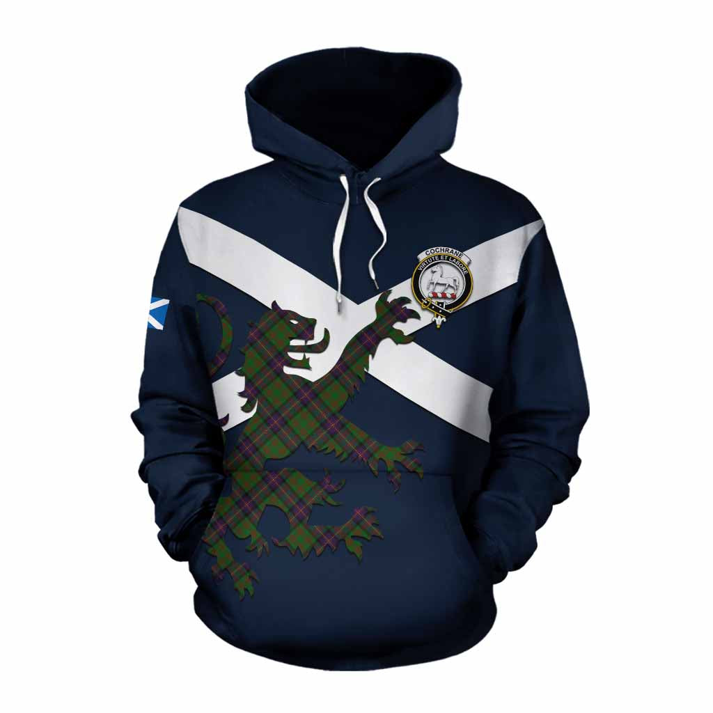 Tartan Vibes Clothing Cochrane Tartan Lion Rampant Cotton Hoodie Proudly Display Your Heritage with Alba Gu Brath and Clan Name