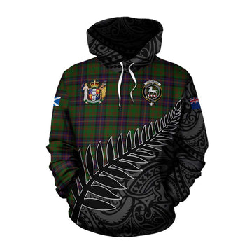 Cochrane Crest Tartan Cotton Hoodie with New Zealand Silver Fern Half Style