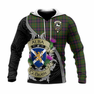 Cochrane Tartan Family Crest Knitted Hoodie Lion Rampant Royal Thistle Shield Celtic Inspired Unisex Knitted Pullover Hoodie - Tartan Vibes Clothing