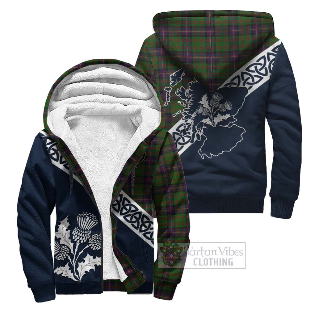 Tartan Vibes Clothing Cochrane Tartan Sherpa Hoodie Featuring Thistle and Scotland Map