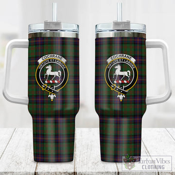 Cochrane Tartan Tumbler with Handle with Family Crest One Size 40 OZ - Tartan Vibes Clothing