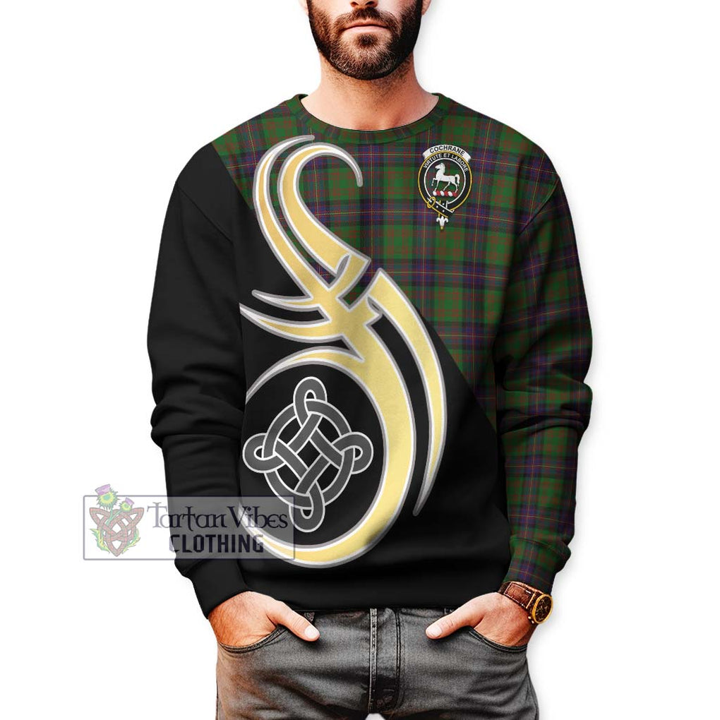 Cochrane Tartan Sweatshirt with Family Crest and Celtic Symbol Style Unisex - Tartan Vibes Clothing