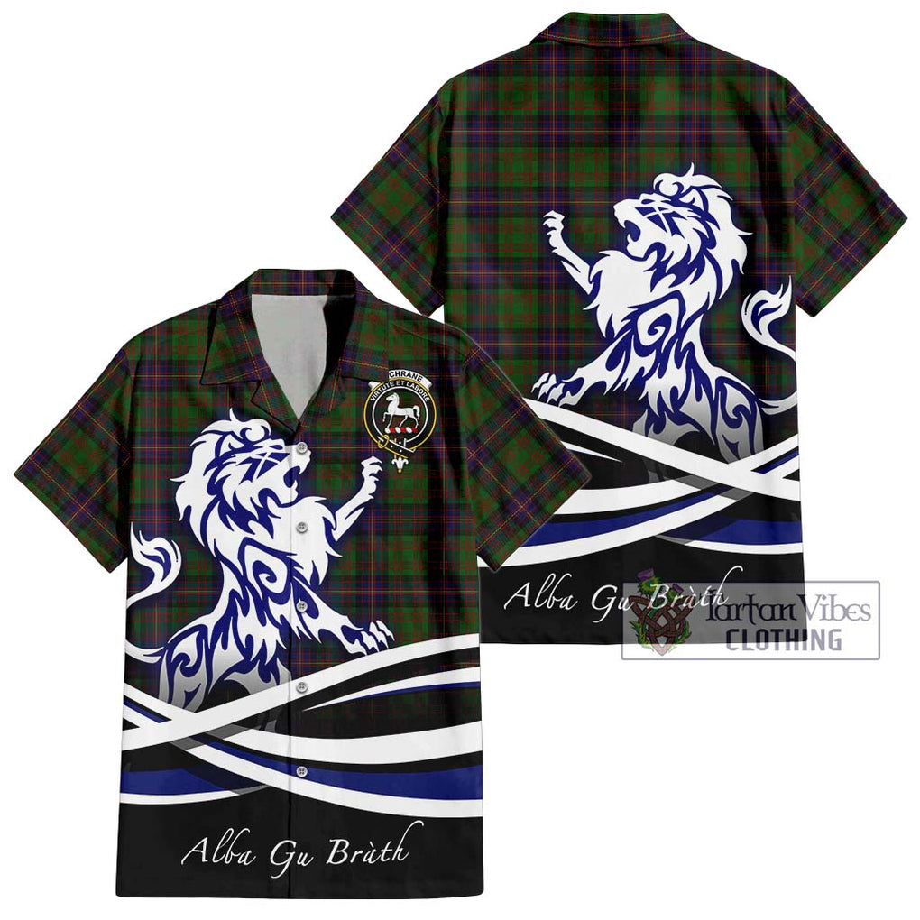 Cochrane Tartan Short Sleeve Button Shirt with Alba Gu Brath Regal Lion Emblem Kid - Tartanvibesclothing Shop