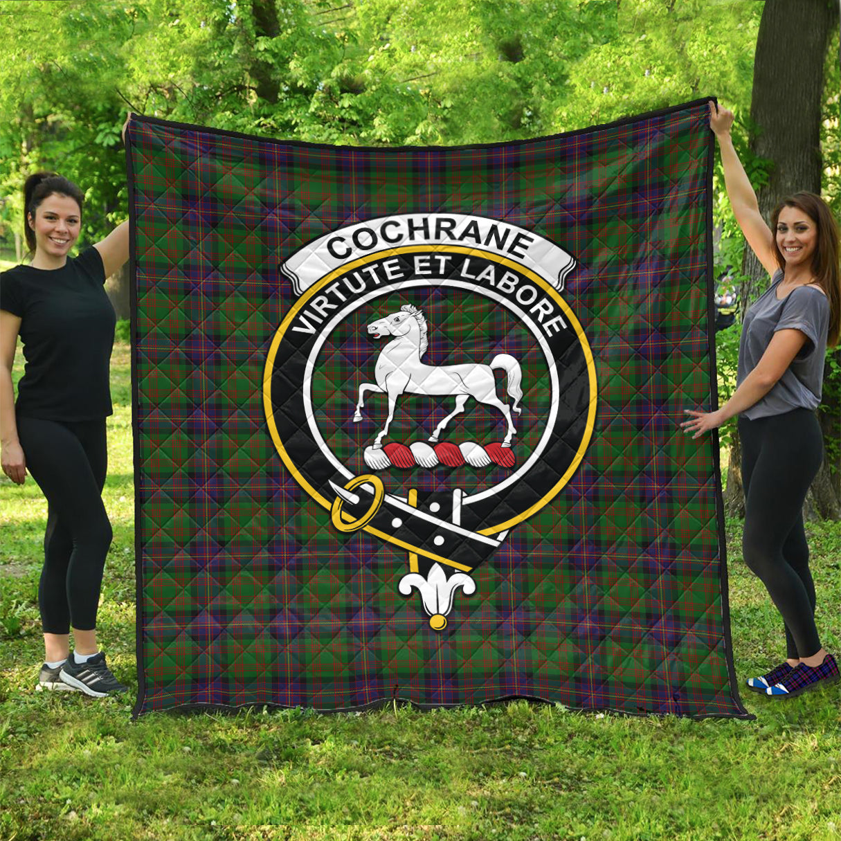 cochrane-tartan-quilt-with-family-crest