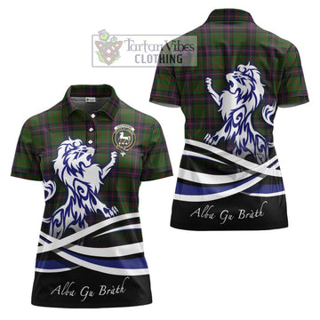 Cochrane Tartan Women's Polo Shirt with Alba Gu Brath Regal Lion Emblem